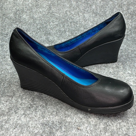 Crocs A-Leigh Black Wedge Slip On Shoes Womens 7.5 Closed Toe - Picture 6 of 10